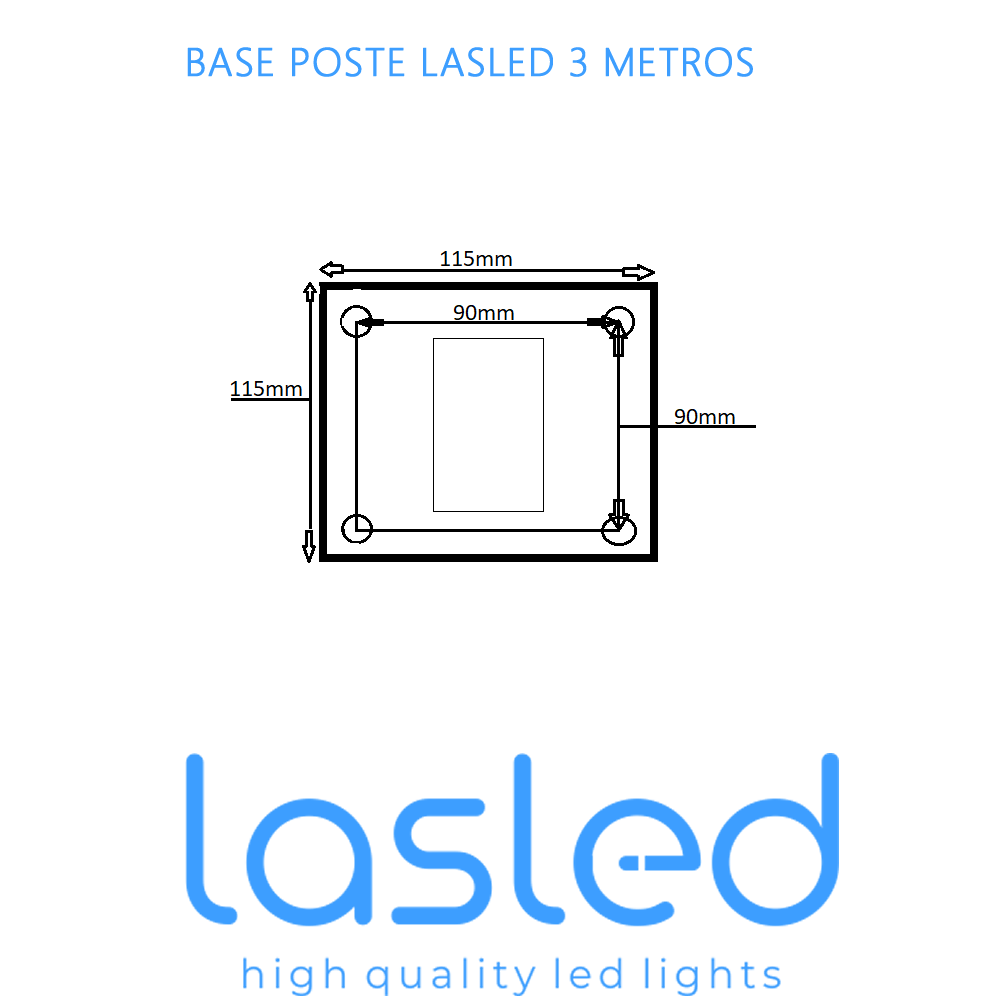 Poste LED Integrado Urban Line 3 Metros Simples 50 Watts - 160Lm/W